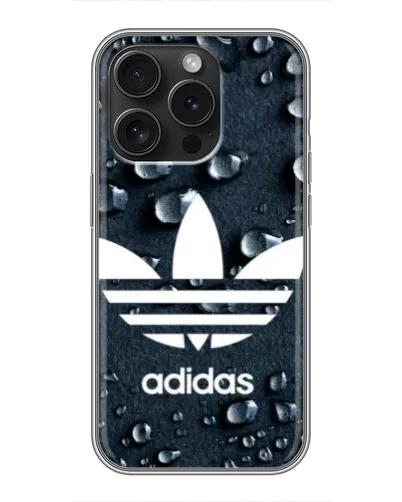 Чехол для iPhone 15 Pro с картинкой «Adidas Trefoil Blue» Чехол для iPhone 15 Pro с картинкой «Adidas Trefoil Blue»