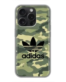 Чехол для iPhone 15 Pro с картинкой «Милитари стиль Adidas»
