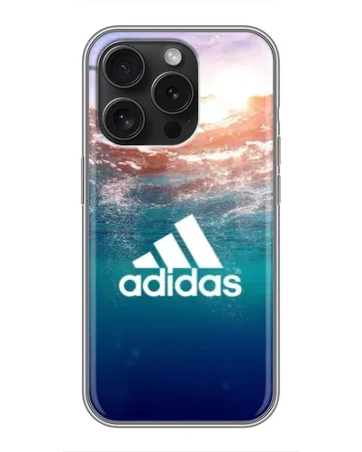 Чехол для iPhone 15 Pro с картинкой «Океанская глубина адидас» Чехол для iPhone 15 Pro с картинкой «Океанская глубина адидас»