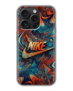 Чехол для iPhone 15 Pro с картинкой «Nike в абстракции»