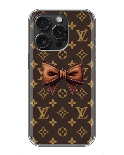 Чехол для iPhone 15 Pro с картинкой «LV с бантом»