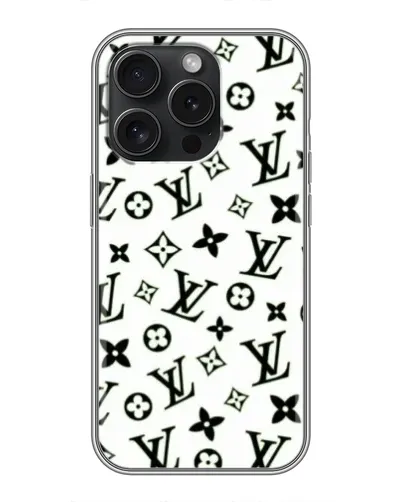 Чехол для iPhone 15 Pro с картинкой «Монохромный хаос LV»