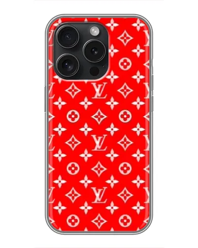 Чехол для iPhone 15 Pro с картинкой «Яркий паттерн LV»