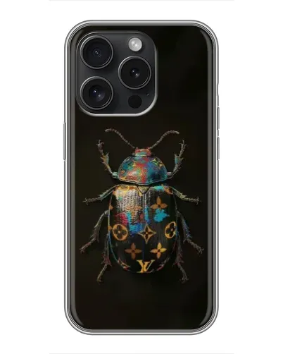 Чехол для iPhone 15 Pro с картинкой «LV — мраморный принт»