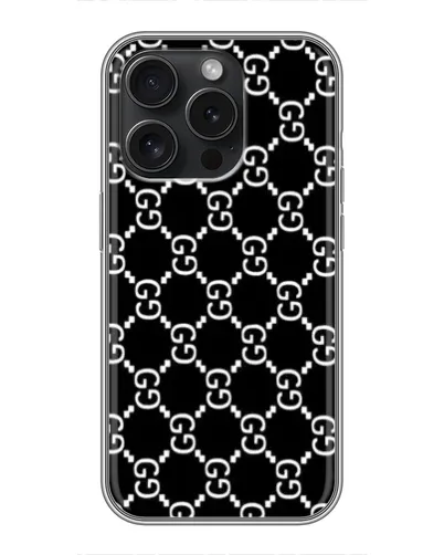 Чохол для iPhone 15 Pro з картинкою «Gucci — сітчастий паттерн»