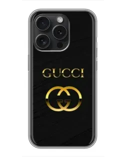 Чохол для iPhone 15 Pro з картинкою «Золотий логотип Gucci» Чохол для iPhone 15 Pro з картинкою «Золотий логотип Gucci»