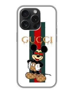 Чохол для iPhone 15 Pro з картинкою «Міккі Маус Gucci — смуги» Чохол для iPhone 15 Pro з картинкою «Міккі Маус Gucci — смуги»