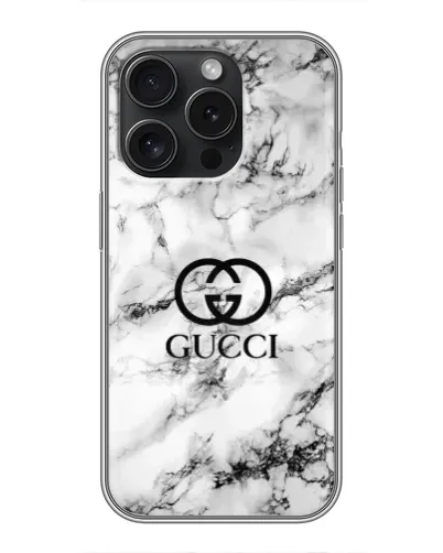 Чохол для iPhone 15 Pro з картинкою «Gucci — мармуровий шик»