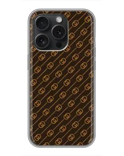 Чохол для iPhone 15 Pro з картинкою «Gucci — золоті діагоналі» Чохол для iPhone 15 Pro з картинкою «Gucci — золоті діагоналі»