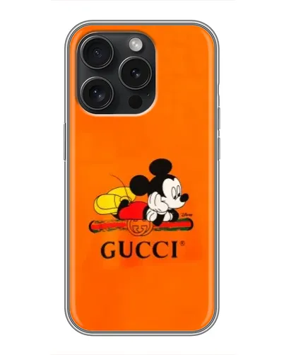 Чохол для iPhone 15 Pro з картинкою «Міккі Маус Gucci — помаранч» Чохол для iPhone 15 Pro з картинкою «Міккі Маус Gucci — помаранч»