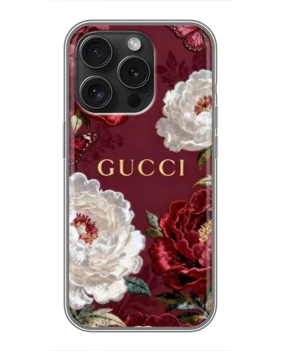 Чохол для iPhone 15 Pro з картинкою «Gucci — бордові троянди» Чохол для iPhone 15 Pro з картинкою «Gucci — бордові троянди»