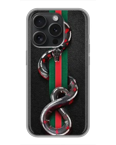 Чохол для iPhone 15 Pro з картинкою «Gucci — змія на смузі» Чохол для iPhone 15 Pro з картинкою «Gucci — змія на смузі»