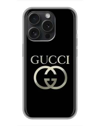 Чохол для iPhone 15 Pro з картинкою «Gucci — золото на чорному» Чохол для iPhone 15 Pro з картинкою «Gucci — золото на чорному»