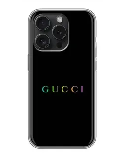 Чохол для iPhone 15 Pro з картинкою «Gucci — неоновий мінімалізм» Чохол для iPhone 15 Pro з картинкою «Gucci — неоновий мінімалізм»