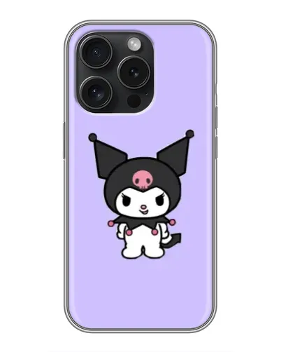 Чехол для iPhone 15 Pro с картинкой «Kuromi — нежный фиолетовый»