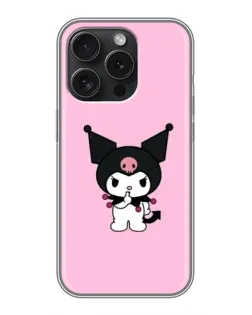 Чехол для iPhone 15 Pro с картинкой «Kuromi — розовая нежность»