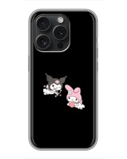 Чехол для iPhone 15 Pro с картинкой «My Melody и Kuromi»