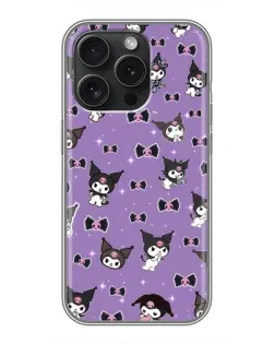 Чехол для iPhone 15 Pro с картинкой «Kuromi — паттерн»