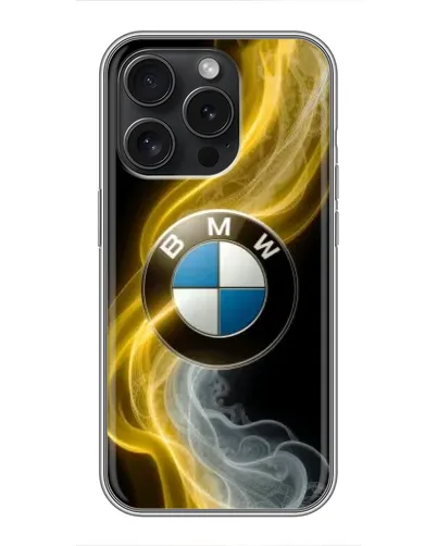 Чохол для iPhone 15 Pro з картинкою «Золотистий дим BMW»