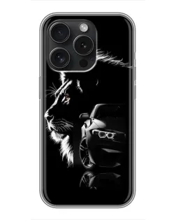 Чохол для iPhone 15 Pro з картинкою «BMW та лев» Чохол для iPhone 15 Pro з картинкою «BMW та лев»
