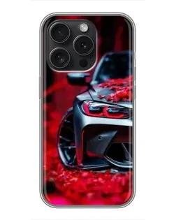 Чохол для iPhone 15 Pro з картинкою «Спортивна BMW та квіти» Чохол для iPhone 15 Pro з картинкою «Спортивна BMW та квіти»