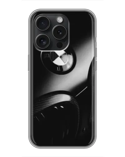 Чохол для iPhone 15 Pro з картинкою «Емблема BMW — макро»
