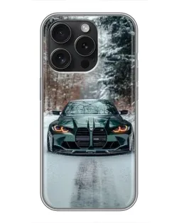Чохол для iPhone 15 Pro з картинкою «BMW у зимовому лісі» Чохол для iPhone 15 Pro з картинкою «BMW у зимовому лісі»