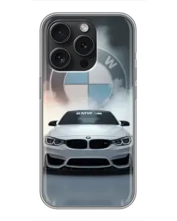Чохол для iPhone 15 Pro з картинкою «BMW в білому диму» Чохол для iPhone 15 Pro з картинкою «BMW в білому диму»