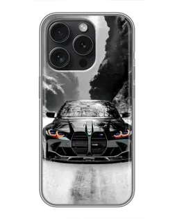 Чохол для iPhone 15 Pro з картинкою «BMW — акварельний дрифт» Чохол для iPhone 15 Pro з картинкою «BMW — акварельний дрифт»