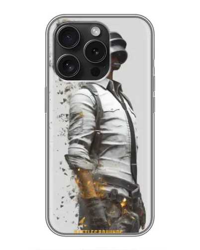 Чохол для iPhone 15 Pro з картинкою «PUBG — боєць у пилу» Чохол для iPhone 15 Pro з картинкою «PUBG — боєць у пилу»