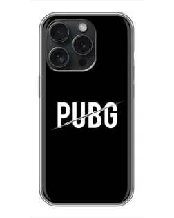 Чохол для iPhone 15 Pro з картинкою «PUBG — білий логотип»