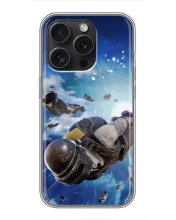 Чохол для iPhone 15 Pro з картинкою «Десант PUBG — стрибок»