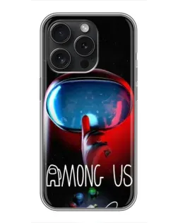 Чехол для iPhone 15 Pro с картинкой «Красный импостер — макро»
