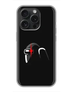 Чехол для iPhone 15 Pro с картинкой «Among Us шлем»