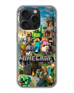 Чехол для iPhone 15 Pro с картинкой «Замок Minecraft»