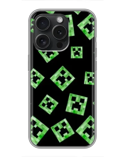 Чехол для iPhone 15 Pro с картинкой «Паттерн с криперами» Чехол для iPhone 15 Pro с картинкой «Паттерн с криперами»