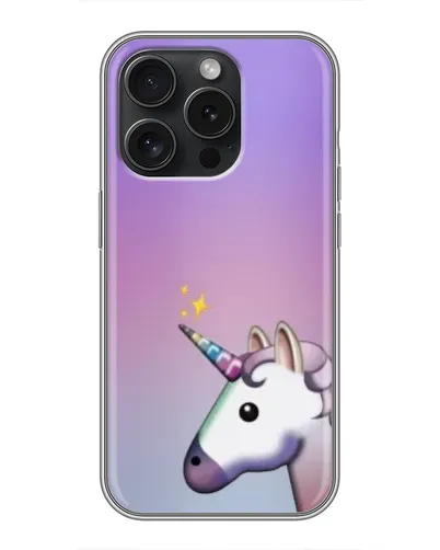 Чехол для iPhone 15 Pro с картинкой «Единорог градиент»