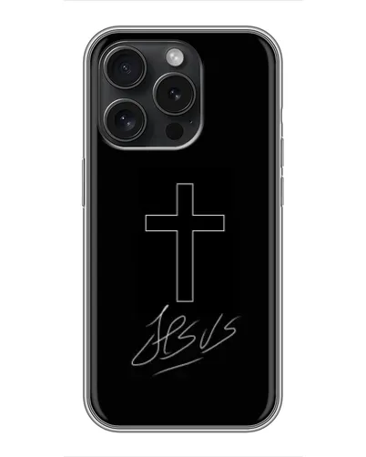 Чехол для iPhone 15 Pro с картинкой «Графический крест Jesus» Чехол для iPhone 15 Pro с картинкой «Графический крест Jesus»