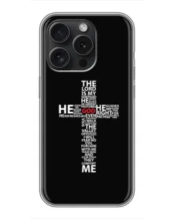 Чехол для iPhone 15 Pro с картинкой «Текстовый крест»