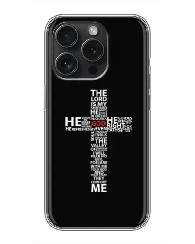 Чехол для iPhone 15 Pro с картинкой «Текстовый крест» Чехол для iPhone 15 Pro с картинкой «Текстовый крест»