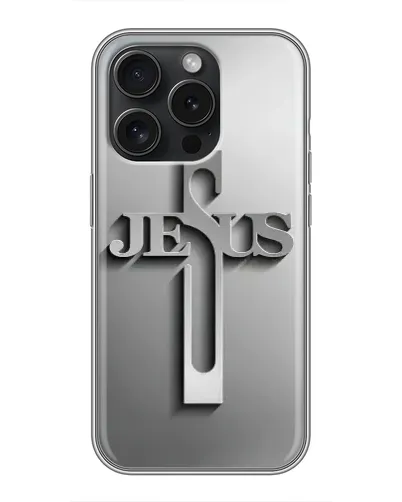 Чехол для iPhone 15 Pro с картинкой «Металлический крест Jesus» Чехол для iPhone 15 Pro с картинкой «Металлический крест Jesus»