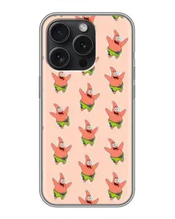 Чехол для iPhone 15 Pro с картинкой «Патрик Стар паттерн»