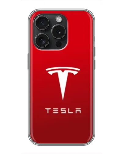 Чохол для iPhone 15 Pro з картинкою «Tesla Red Classic»
