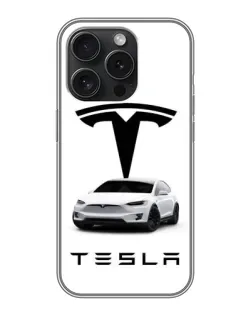 Чохол для iPhone 15 Pro з картинкою «Tesla White Style»