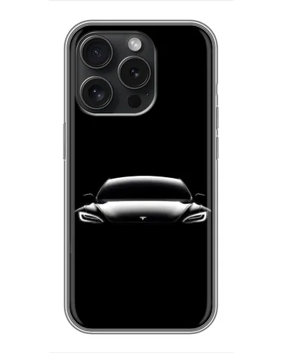 Чохол для iPhone 15 Pro з картинкою «Фари Tesla Night»