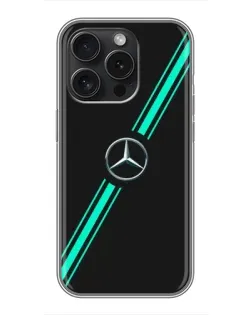 Чехол для iPhone 15 Pro с картинкой «Спортивные линии Mercedes»