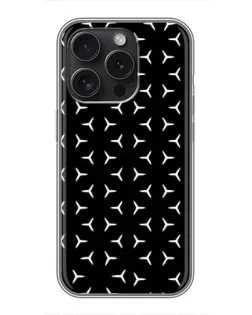 Чехол для iPhone 15 Pro с картинкой «Mercedes паттерн звезд»