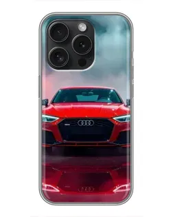 Чехол для iPhone 15 Pro с картинкой «Audi RS — красный стиль»