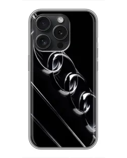 Чехол для iPhone 15 Pro с картинкой «Audi — абстрактные кольца»