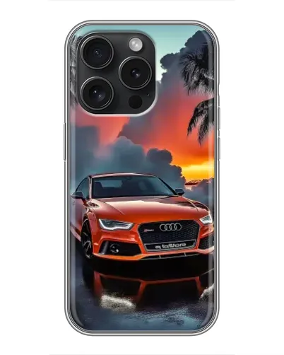 Чехол для iPhone 15 Pro с картинкой «Audi — закат» Чехол для iPhone 15 Pro с картинкой «Audi — закат»